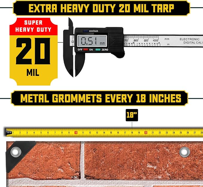 Core Tarps Extreme Heavy Duty 20 Mil Tarp Cover, Waterproof, UV Resistant - Image 4
