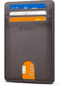 Buffway Mens Slim Wallet, Minimalist Thin Front Pocket Leather Credit Card by Buffway