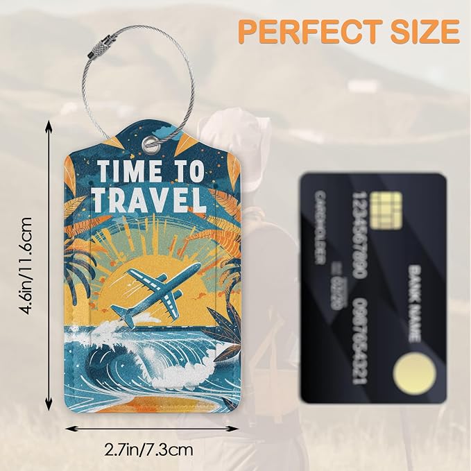 Vintage Airplane Beach Travel 3 Pack Luggage Tags - Image 2
