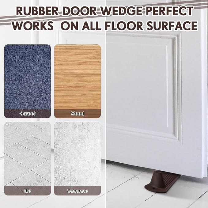 Frienda 2 Pcs Jumbo Door Stoppers Heavy Duty Door Stopper Tall up to 2inch Tall - Image 4