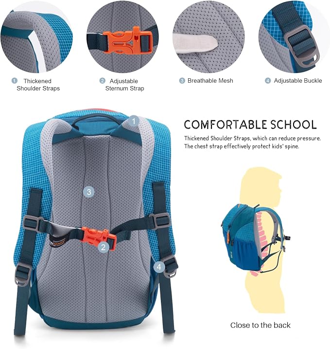 MOUNTAINTOP Kids Backpack 12L Toddler Hiking Backpack, Kindergarten Preschool - Image 3