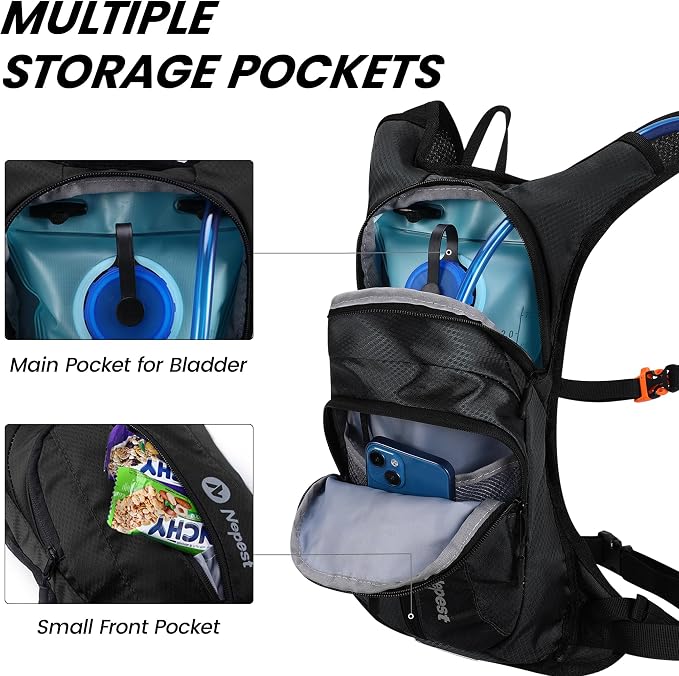 Nepest Hydration Pack Backpack for Women & Men, Lightweight Water Backpack - Image 2