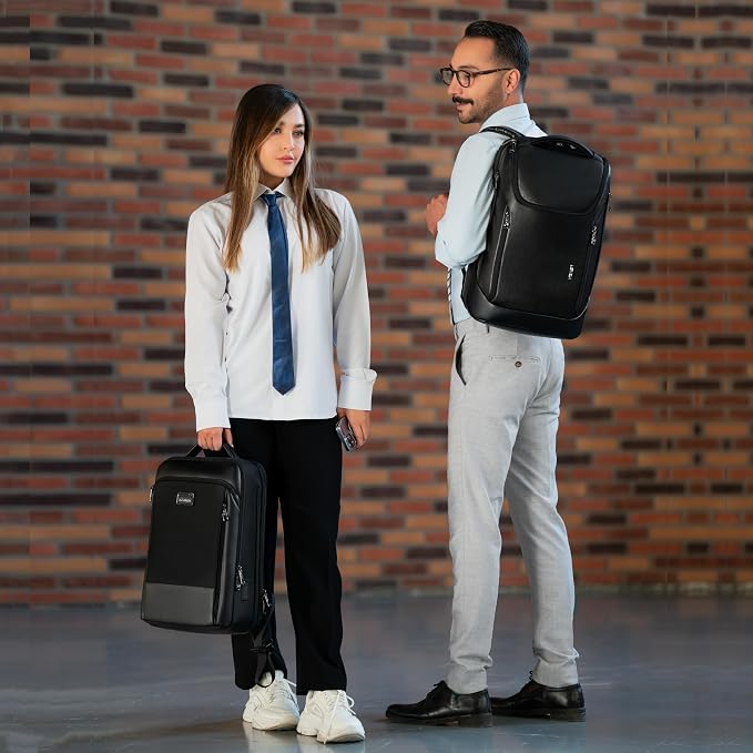 Durable Leather Laptop Business Backpack Perfect - Image 7