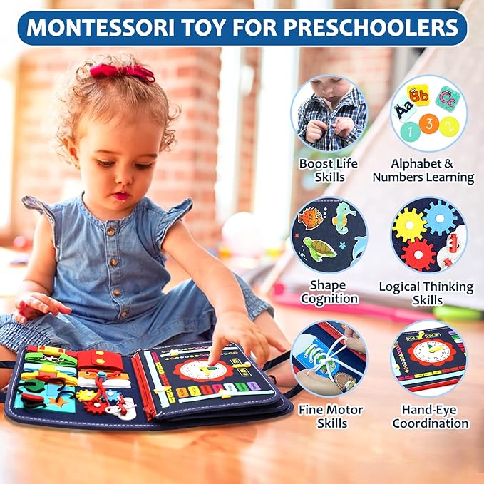 Qizfun Busy Board Montessori Toy - Image 2