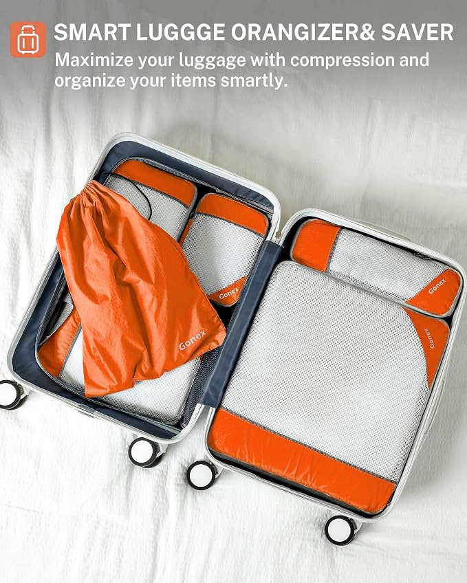 Compression Packing Cubes, Gonex Extensible Storage Mesh Bags Organizers - Image 7