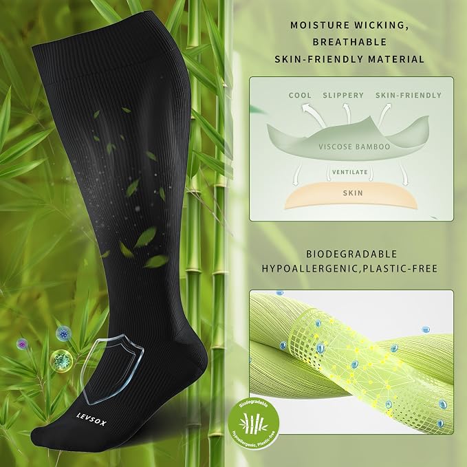 LEVSOX Wide Calf Compression Socks - Image 2