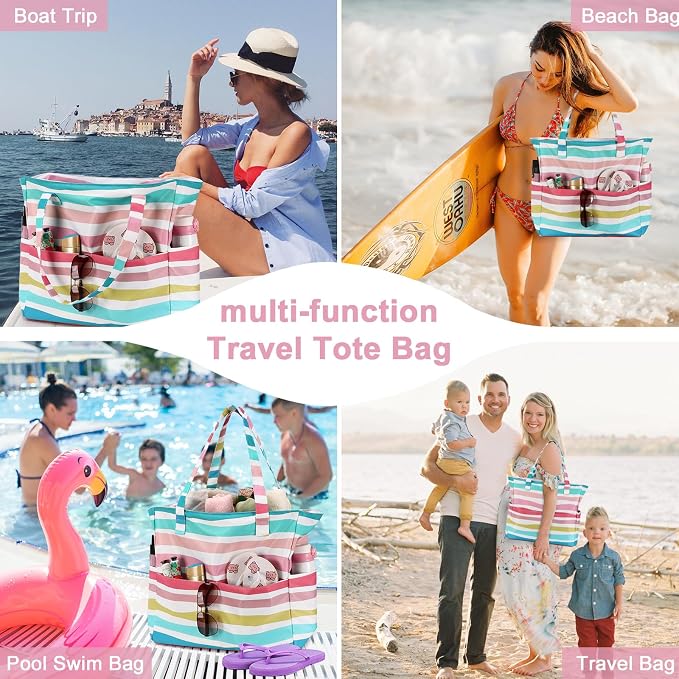 LEDAOU Beach Bag Waterproof Sandproof Women Tote Bag Pool Bag - Image 4