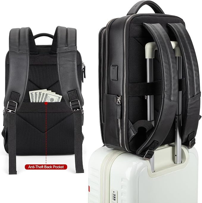 Tzowla Leather Laptop Backpack, Bag - Image 7