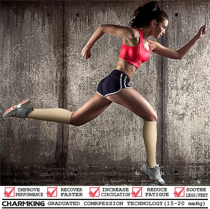 CHARMKING Compression Socks for Women & Men Circulation 15-20 mmHg is Best - Image 2