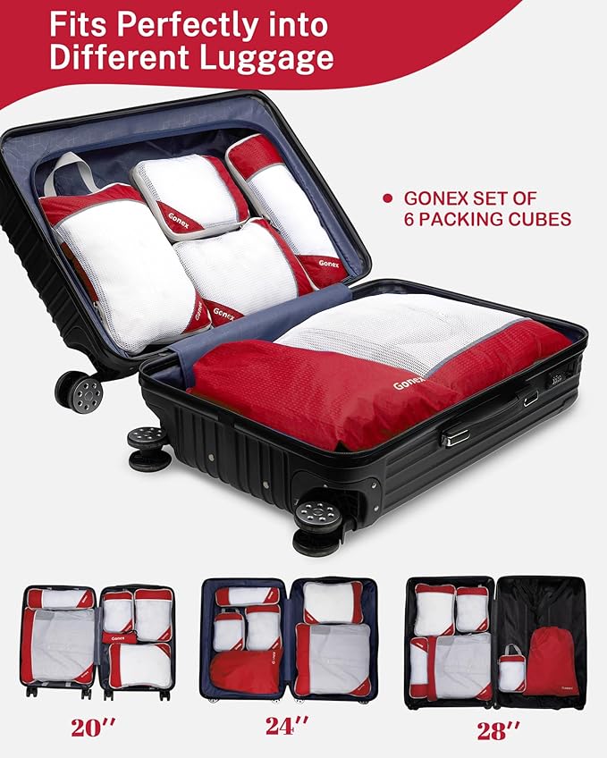 Compression Packing Cubes, Gonex Extensible Storage Mesh Bags Organizers - Image 5