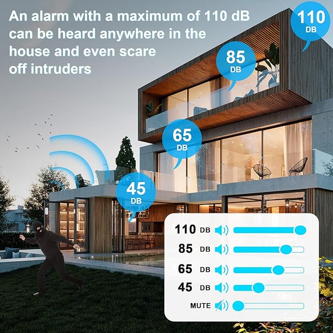 SanJie Wireless Door Chime Sensor, When Door Opens, Entry Alarm - Image 6