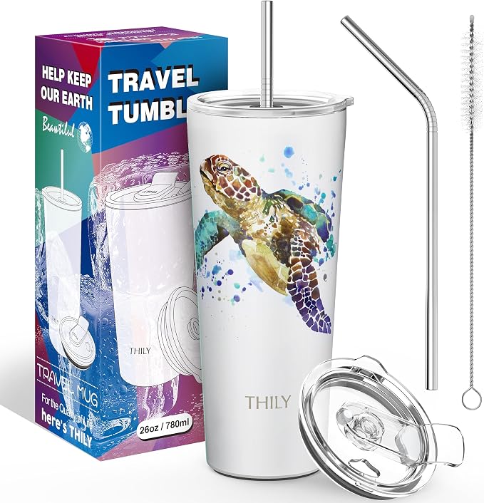 THILY Stainless Steel Vacuum Insulated Tumbler Travel Mug 26 oz Coffee Cup - Image 6