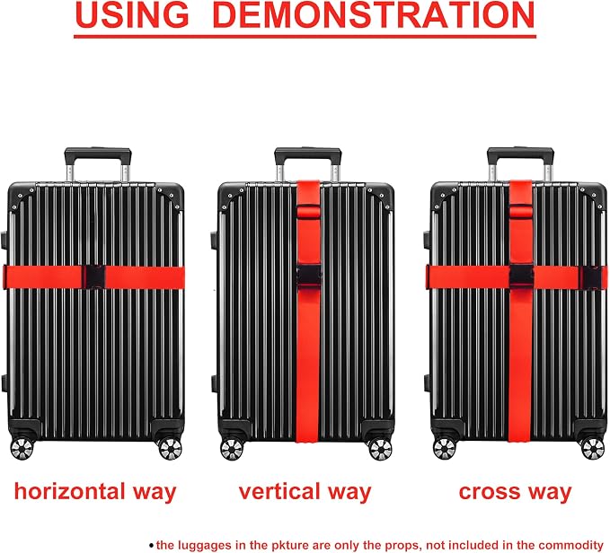 Luggage Straps for Suitcases TSA Approved Travel Belt 8 Pack by Chelmon - Image 5