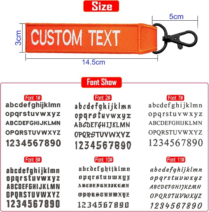 Custom Luggage Tags, Custom Personalized Luggage tag Name, Embroidery Key Ring - Image 2