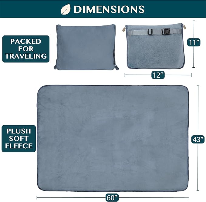PAVILIA Travel Blanket Pillow, Soft Airplane Blanket 2-IN-1 Combo Set, Plane - Image 6