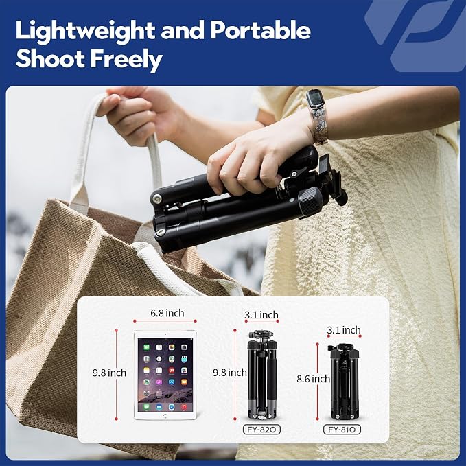 Fotopro Mini Tripod with Ball Head, Phone Mount Detachable Selfie Stick - Image 3