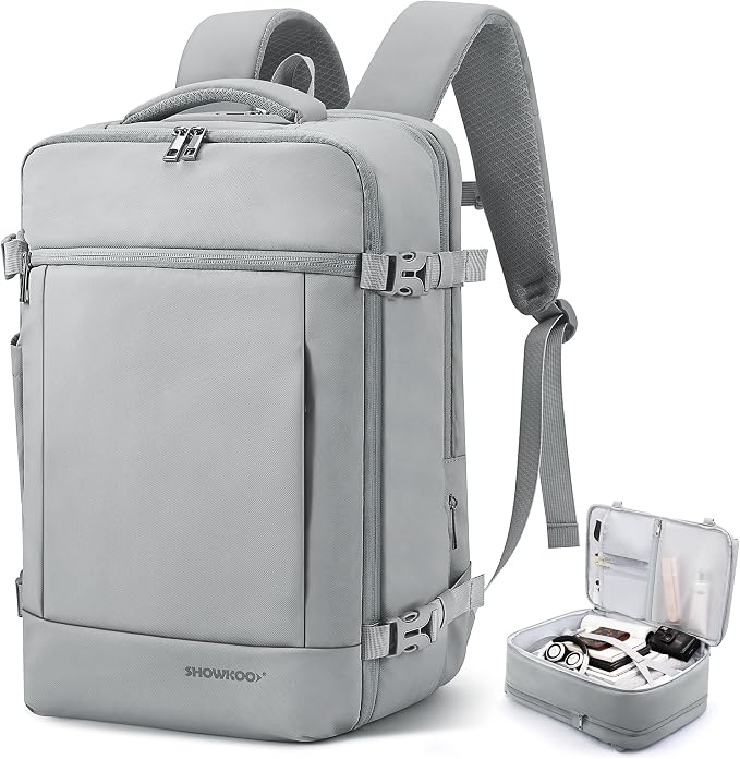 SHOWKOO 40L Travel Backpack for Men & Women, Airline Approved Carry On Laptop by SHOWKOO