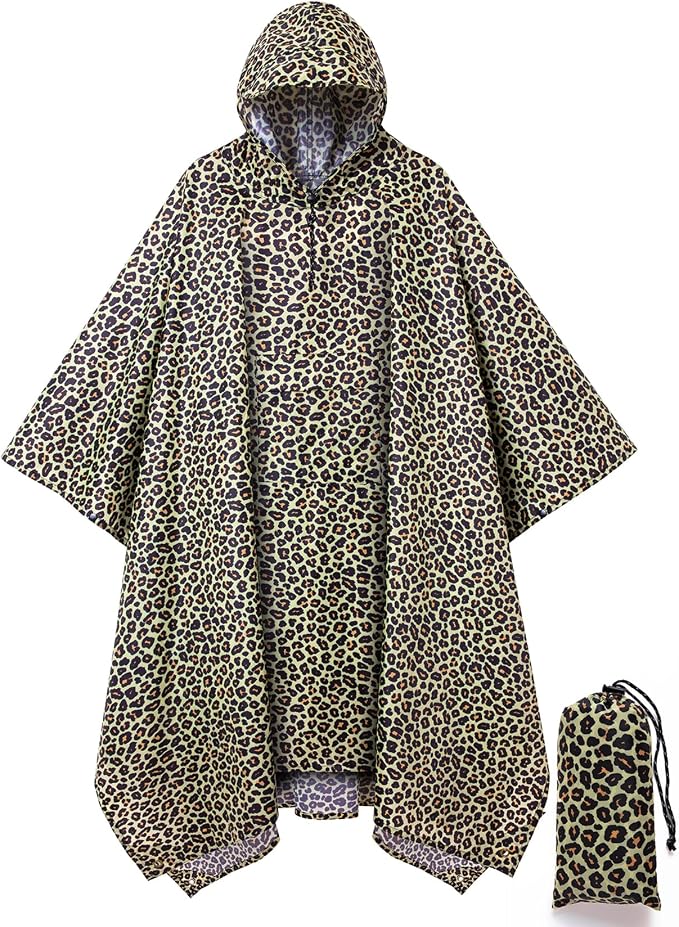 salamra Hooded Rain Poncho Waterproof Raincoat Jacket by salamra