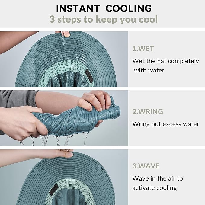Sukeen Cooling Sun Hat for Men Women UPF50+ Wide Brim Fishing Hat - Image 3