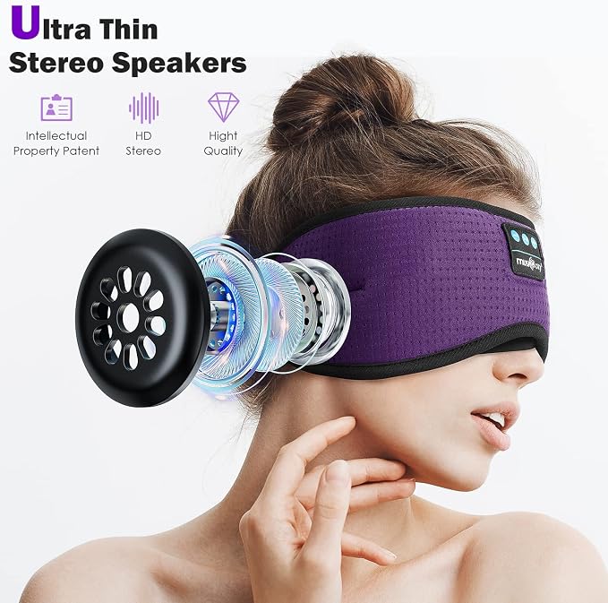 MUSICOZY Sleep Headphones Bluetooth, Sleeping Eye Mask Headband Headphones - Image 5