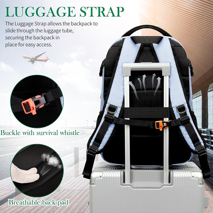 FENGDONG 17.3 inch Large Laptop Backpack Durable Waterproof Travel College - Image 6
