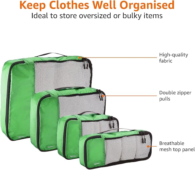 Amazon Basics Packing Cubes for Travel, Packing Organizers Set, 4-Piece-Set - Image 3
