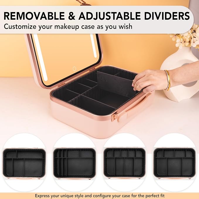 Lighted Makeup Case with Mirror - Image 6