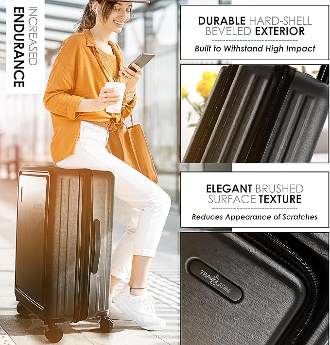 Hard Shell Luggage Sets with Spinner Wheels 4 Piece, Expandable Large Suitcases - Image 2