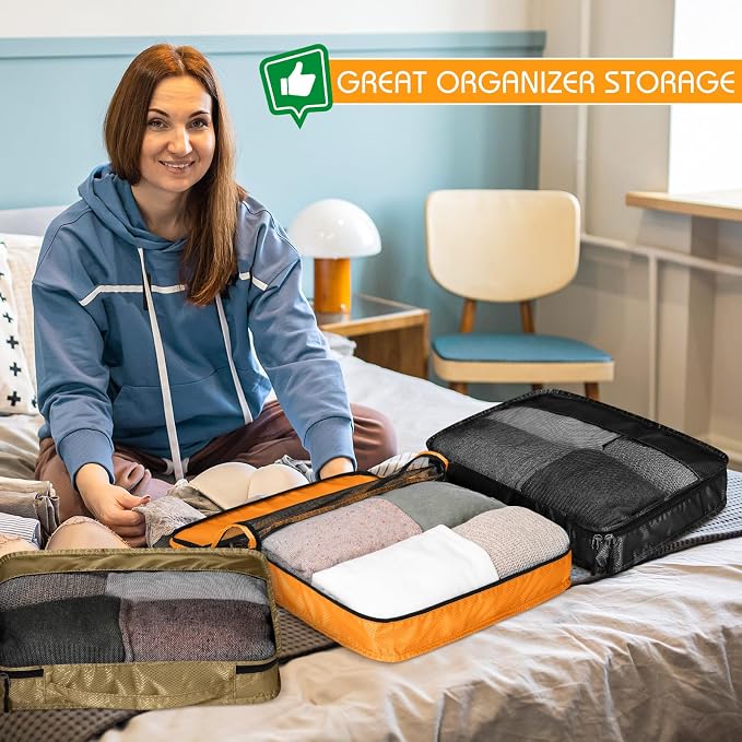 5 Pcs Packing Cubes for Suitcase Large Travel Cubes Carry on Luggage Organizer - Image 5