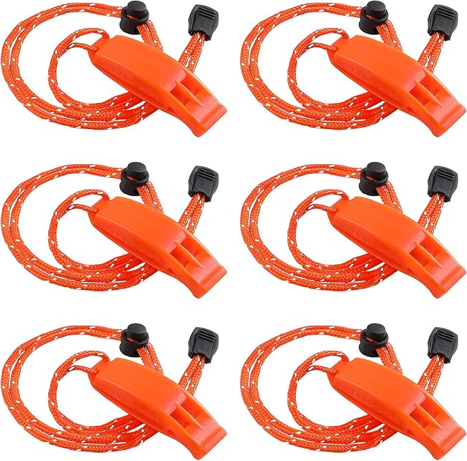 JULBEAR 6PCS Safety Survival Whistles by JULBEAR