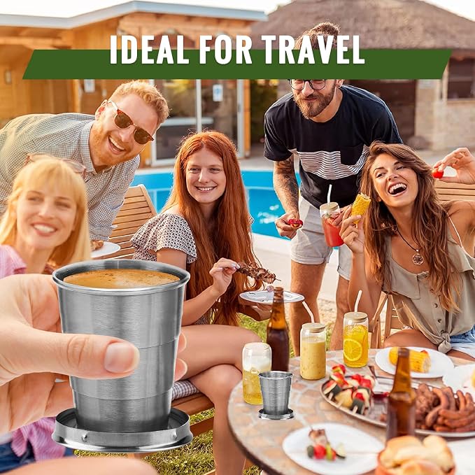 2 Pcs Stainless Steel Collapsible Cup, Foldable Cup - Image 7