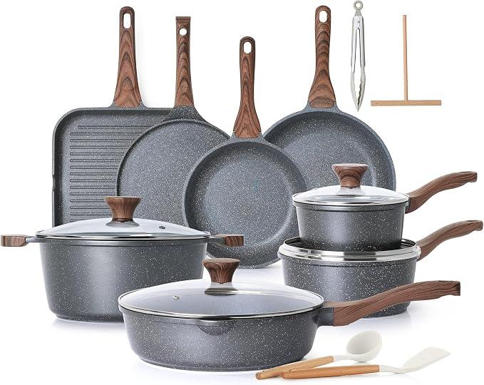 SENSARTE Nonstick Cookware Set 23-Piece, Non Stick Pots and Pans Set by SENSARTE
