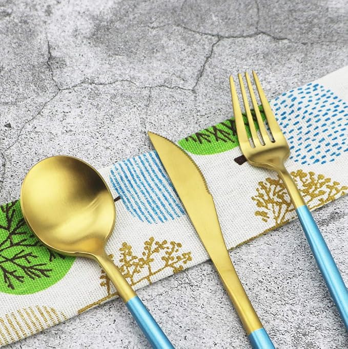 Gugrida 20-Piece 18/10 Stainless Steel Flatware Silverware, Luxury Dinnerware - Image 8