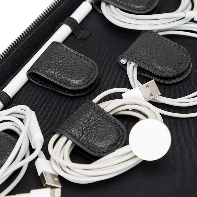 Medicine Handmade Leather Cable Organizer Bag – Full-Grain Leather Travel Tech - Image 8