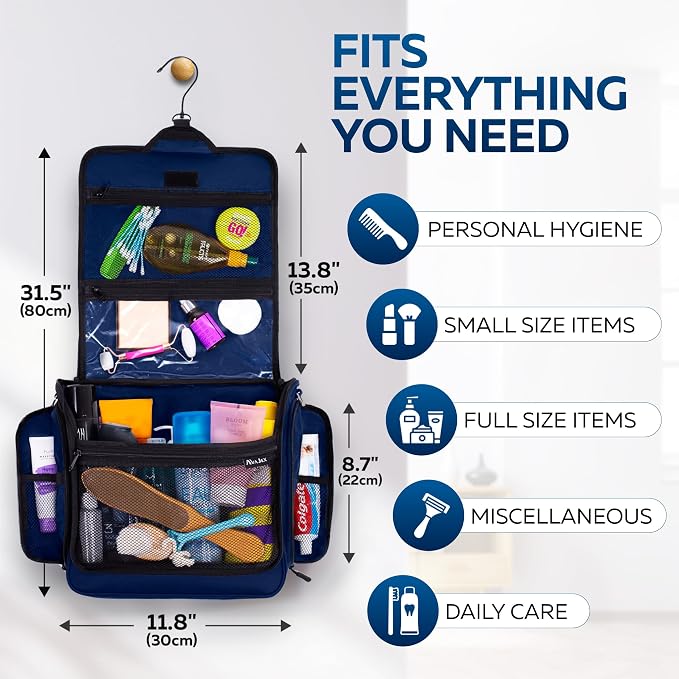 Extra Large Hanging Travel Toiletry Bag - Image 6