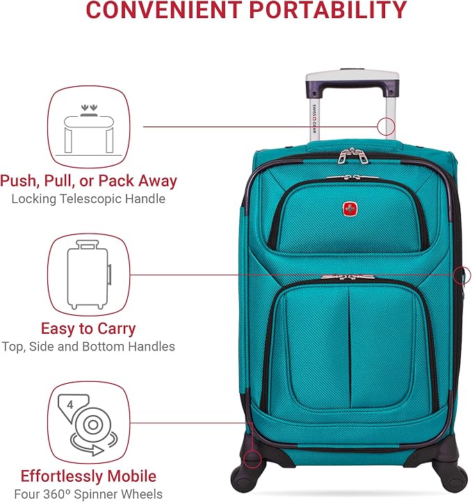SwissGear Sion Softside Expandable Luggage, Carry-On 21-Inch - Image 2