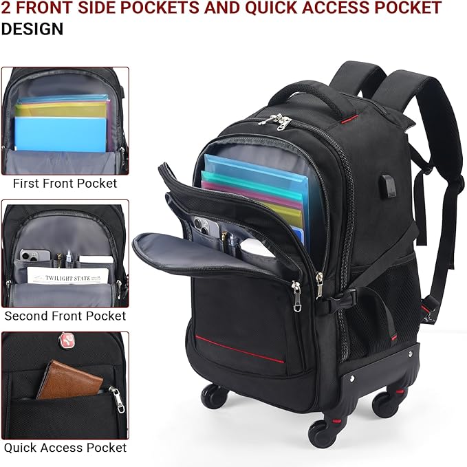Rolling Backpack with Wheels - Image 5