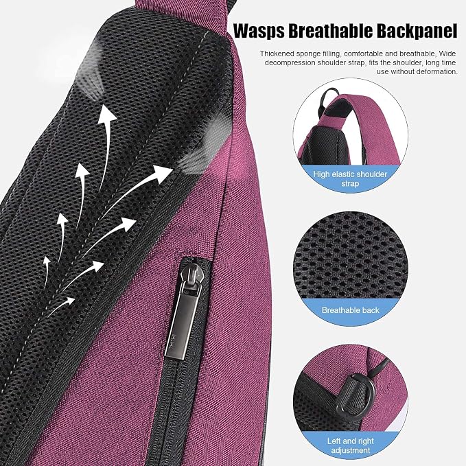 mixi Sling Bag Men Backpack Unisex One Shoulder Bag Hiking Travel Backpack - Image 4