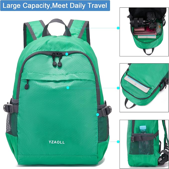 YZAOLL Small Lightweight Packable Hiking Backpack, 20L Hiking Backpack Day Pack - Image 4