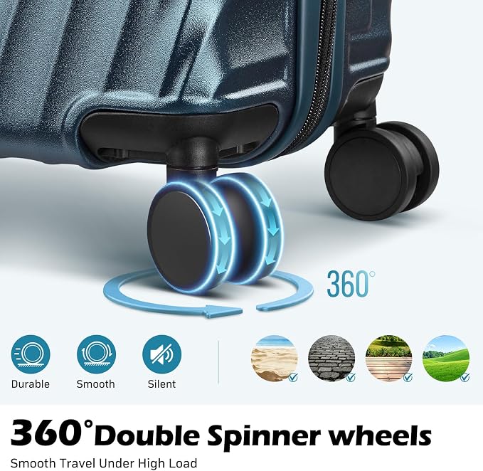 Luggage sets with Spinner Wheels, PC Hard Shell Travel Luggage, Carry On - Image 3
