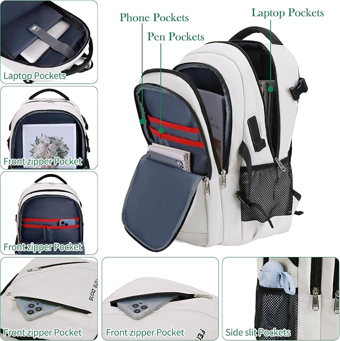 FENGDONG 17.3 inch Large Laptop Backpack Durable Waterproof Travel College - Image 3