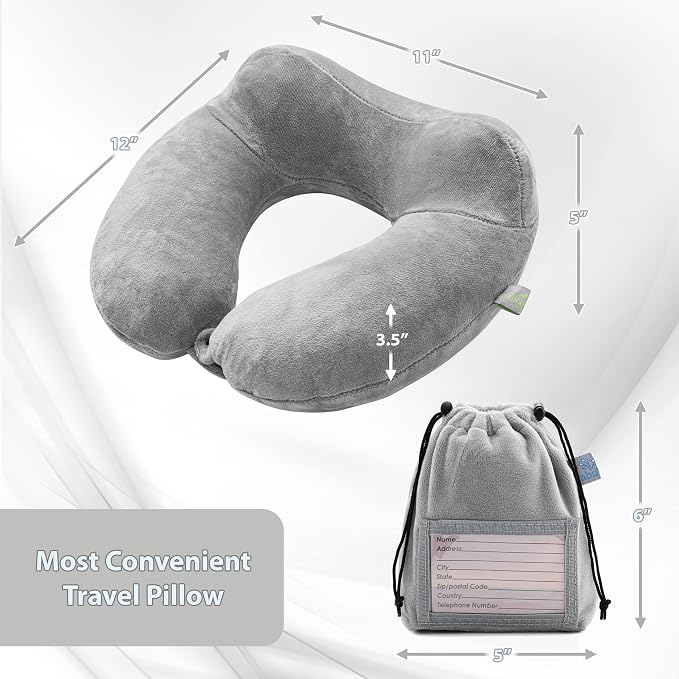 Inflatable Travel Neck Pillow: Extra-Soft, Cushion. - Image 8