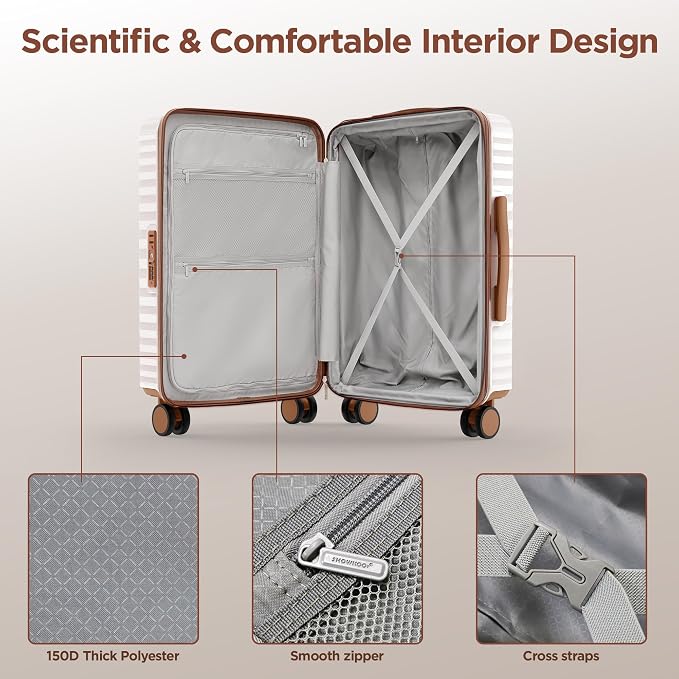 SHOWKOO Luggage Sets 3 Piece Hardside Expandable Suitcase - Image 9