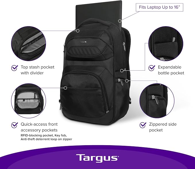 Targus Legend IQ Laptop Backpack Travel Backpack - Image 3