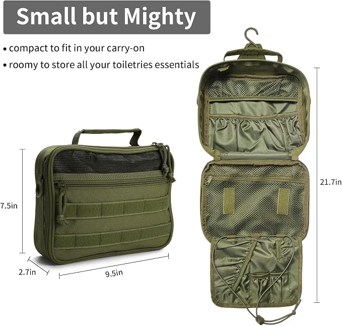 VELVEBAG Mens Toiletry Travel Bag Hanging Toiletry Bag Toiletry Bag Shaving Bag - Image 3