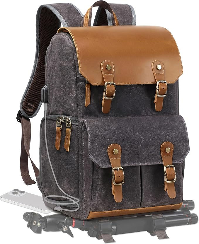 Padwa Lifestyle Black Gray Camera Backpack by PadwaLifestyleCameraStrap