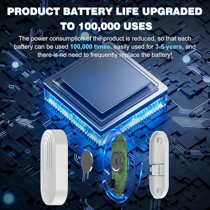 SanJie Wireless Door Chime Sensor, When Door Opens, Entry Alarm - Image 2