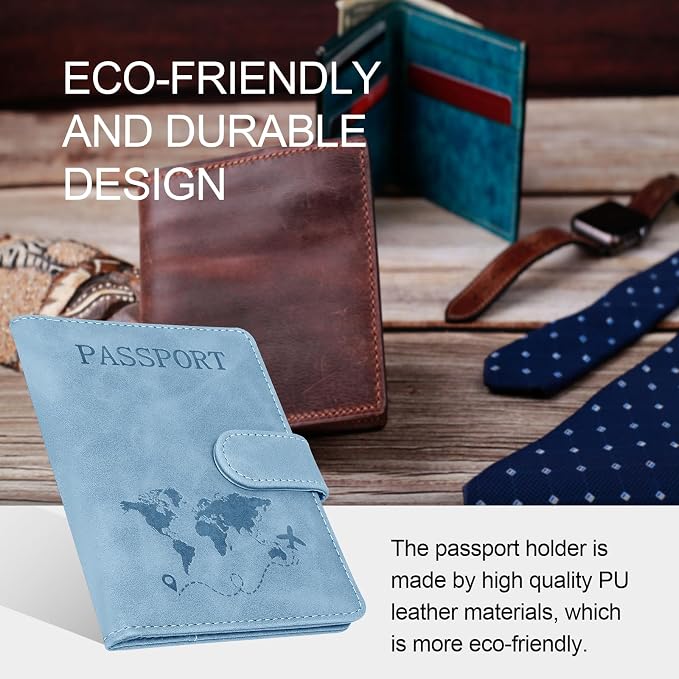 Passport Holders, RFID Blocking Credit Card Holder, PU Leather Vaccine Card - Image 5