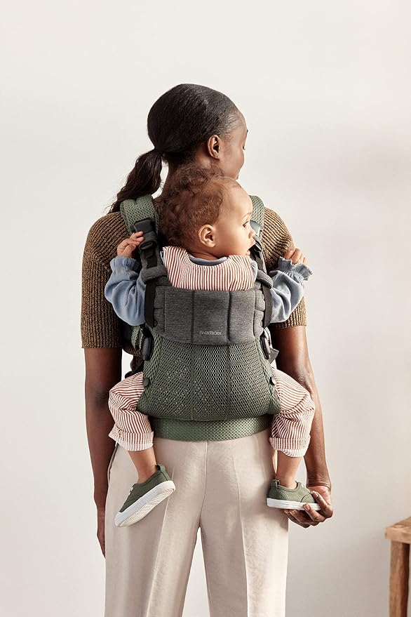 BabyBjörn Baby Carrier Harmony, Dark Green, 3D Mesh | 3-in-1 Ergonomic Baby - Image 8