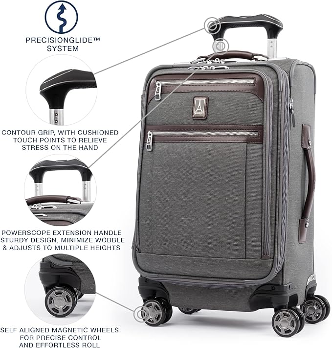 Travelpro Platinum Elite Softside Expandable Carry on Luggage, 8 Wheel Spinner - Image 2